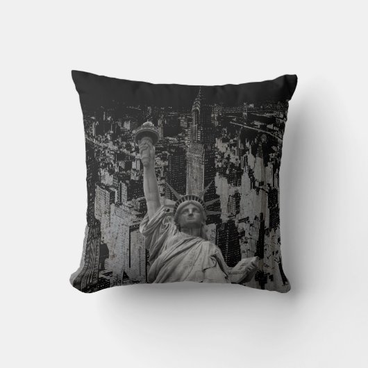 アートニューポップ・アートのヨークシティマンハッタン自由の女神 クッション (正面)
