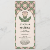 アートヌーボー結婚式プログラムカード（サググリーン） プログラム (正面)