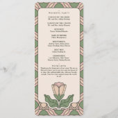 アートヌーボー結婚式プログラムカード（サググリーン） プログラム (裏面)