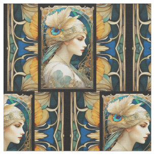 アートヌーボー ヴィクトリアンスタイル 女性用キルトパネル ファブリック