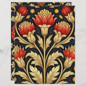 アートヌーヴォーヴィンテージフラワースクラップブックジャンクジャーナル (正面/裏面)