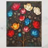 アートヌーヴォーヴィンテージフローラスクラップブックの背景 (裏面)