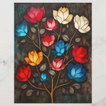 アートヌーヴォーヴィンテージフローラスクラップブックの背景