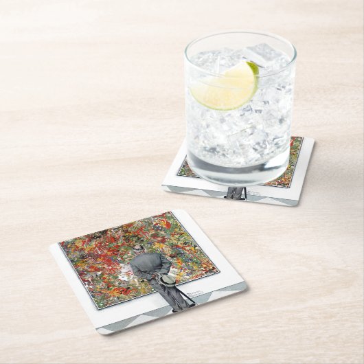 アートノイズルバイノーマンロックウェル スクエアペーパーコースター (インサイチュ)