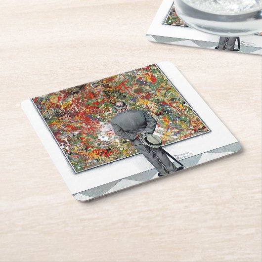 アートノイズルバイノーマンロックウェル スクエアペーパーコースター (アングル)