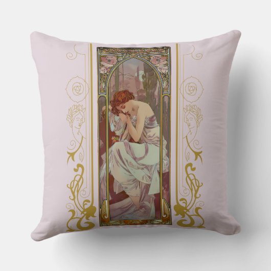 アートノヴォアルフォンスミュシャナイトズレスト クッション (裏面)