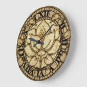 アートノヴォーリリリーモチーフ ラージ壁時計 (傾斜)