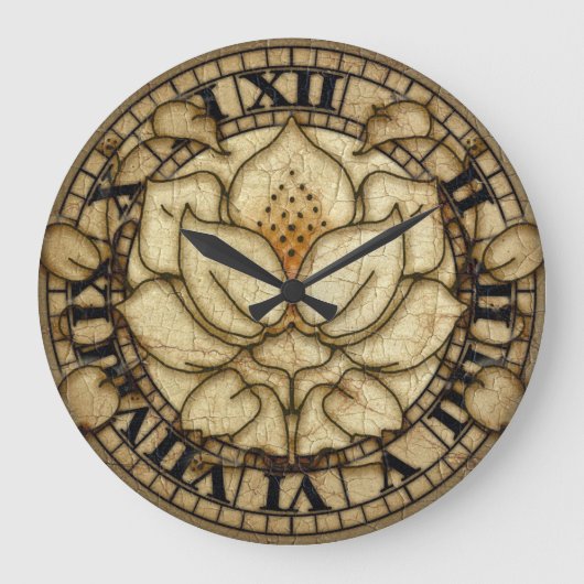 アートノヴォーリリリーモチーフ ラージ壁時計 (正面)