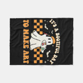 アートハロウィーンアートテアックを作るのは楽しい一日だ フリースブランケット (正面(横))