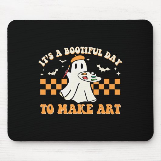 アートハロウィーンアートテアックを作るのは楽しい一日だ マウスパッド (正面)