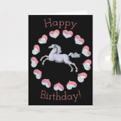 アートハートと馬かわいい誕生日カード カード (正面)
