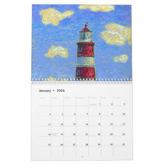 アートバイカラフルアレキサンドラ調理師アカリナンダラ カレンダー (1月 2026)