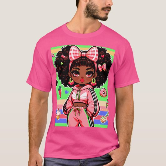 アートバイミンガかわいいガールマリーナ Tシャツ (正面)