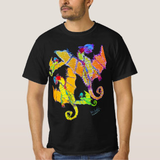 アートバイ・ミヒール・ラグラン・ドラゴンシャツブラック Tシャツ