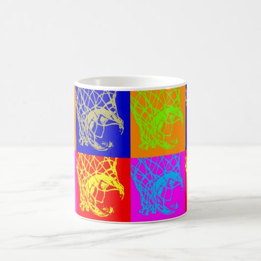 アートバスケッポップ・アートのトケクラシックットボールホワイトコーヒーマグ コーヒーマグカップ (中央)