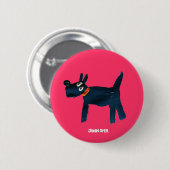 アートバッジボタン： John Dyer Scotty Dog, Bella 缶バッジ (正面&裏面)