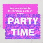 アートバブルラップの誕生日パーポップ・アートのティーの招待 招待状 (正面/裏面)
