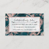 アートバラモダン金ゴールドエメラルドグリーンフラワーズ 予約カード (裏面)