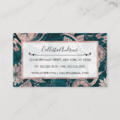 アートバラモダン金ゴールドエメラルドグリーンフラワーズ 名刺 (裏面)