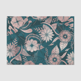 アートバラモダン金ゴールドエメラルドグリーンフラワーズ 薄葉紙