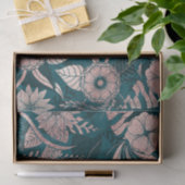 アートバラモダン金ゴールドエメラルドグリーンフラワーズ 薄葉紙 (ギフト)