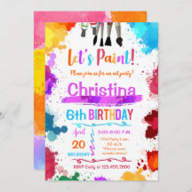 アートバースデー絵を描タパーティーホワイト