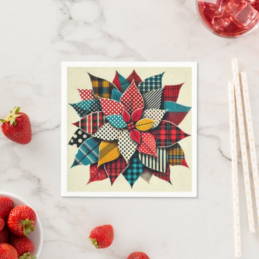 アートパターポップ・アートのンコラージポインセティアデコペ スタンダードカクテルナプキン (インサイチュ)