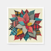 アートパターポップ・アートのンコラージポインセティアデコペ スタンダードカクテルナプキン (正面)