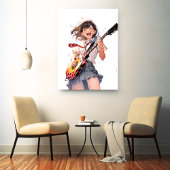 アートパネル Art Panel｜ギターJK02 寿司娘 GenerativeAI キャンバスプリント