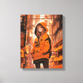 アートパネル Art Panel｜ハロウィンカラー 寿司娘 GenerativeAI キャンバスプリント (正面)