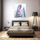 アートパネル Art Panel｜パープル JK Purple 寿司娘 GenerativeAI キャンバスプリント