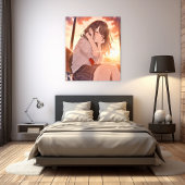 アートパネル Art Panel｜夕日JK 寿司娘 GenerativeAI キャンバスプリント