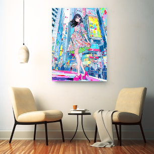 アートパネル Art Panel|Colorful JK 寿司娘 GenerativeAI キャンバスプリント