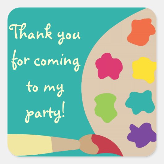 アートパレットステッカー – ティール（緑がかった色） スクエアシール (正面)