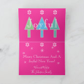 アートパーソナライズされたモダンChristmas Nameかわいい シーズンカード (内部)