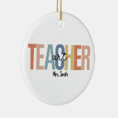 アートパーソナライズされた先生クリスマス セラミックオーナメント (右)