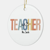 アートパーソナライズされた先生クリスマス セラミックオーナメント (左)