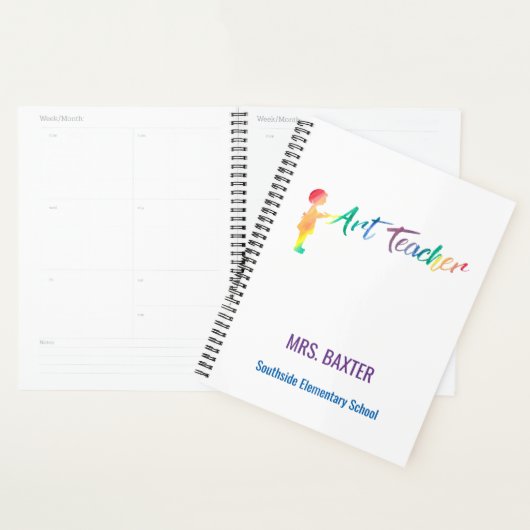 アートパーソナライズされた先生レインボーウォーターカラーアーティスト プランナー手帳 (ディスプレー)