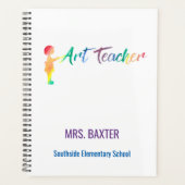 アートパーソナライズされた先生レインボーウォーターカラーアーティスト プランナー手帳 (正面)