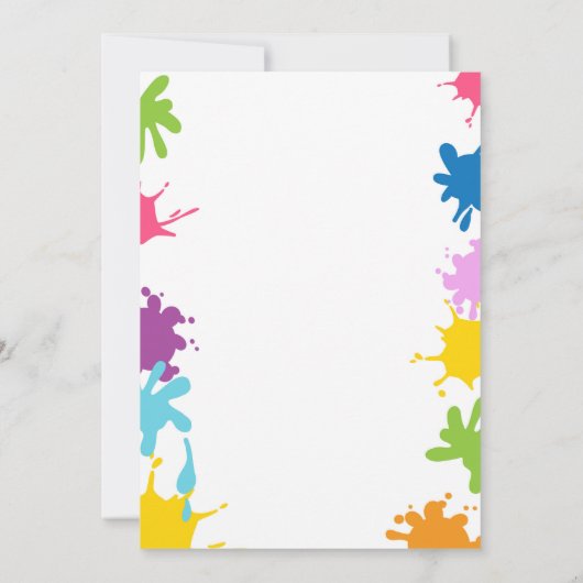 アートパーティの招待状絵を描誕生日パーティー 招待状 (裏面)