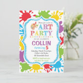 アートパーティの招待状/アートパーティー誕生日招待状 招待状 (スタンド正面)