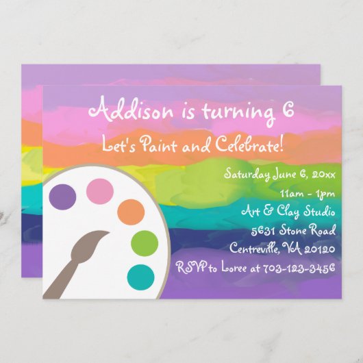 アートパーティの招待状 招待状 (正面/裏面)