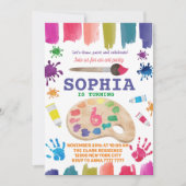 アートパーティーのドレスは混乱の絵を描誕生日 招待状 (正面)