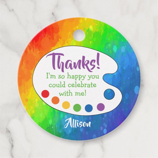 アートパーティーの好意 |パーティ絵を描ーの好意ラベル フェイバータグ (正面)