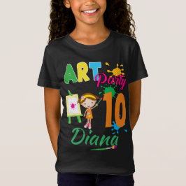 アートパーティーカラフルの絵画誕生日カスタム Tシャツ