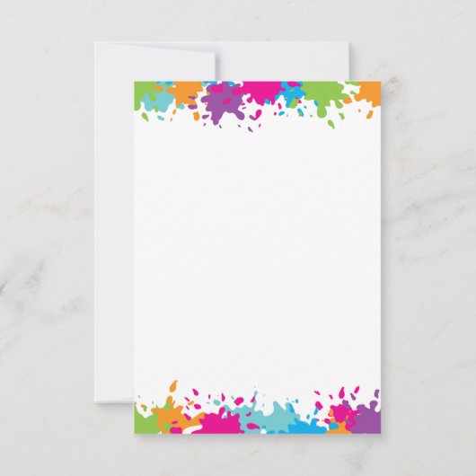 アートパーティーク絵画ラフトのガーリー誕生日パーティー サンキューカード (裏面)