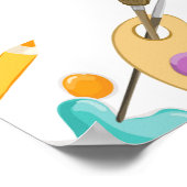 アートパーティースタジオクラフト絵を描アーティスガール誕生日 ポスター (角)