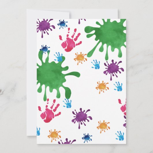 アートパーティーメシーズガ絵画ール誕生日 招待状 (裏面)