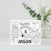 アートパーティーランチョンマット、アートアクティビティのカラーリングページ (スタンド正面)