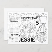 アートパーティーランチョンマット、アート活動、カラーリングシート (正面/裏面)